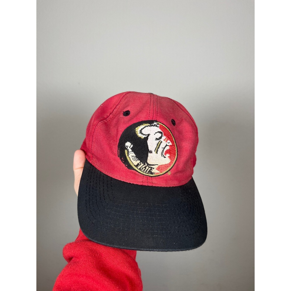 Vintage Florida State Seminoles FSU Hat Red Black Strapback Chief Osceola Cap